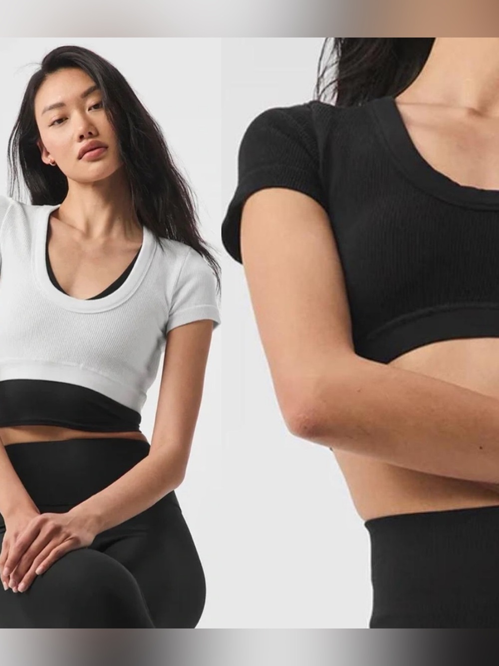 2 ALO YOGA RIBBED CROP YOGA size M